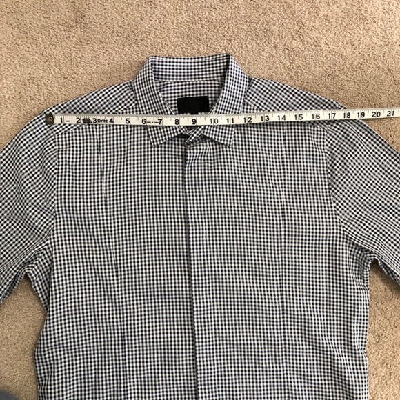 Les Hommes Long Sleeve Gingham Button Front Shirt 50 - Picture 11 of 13